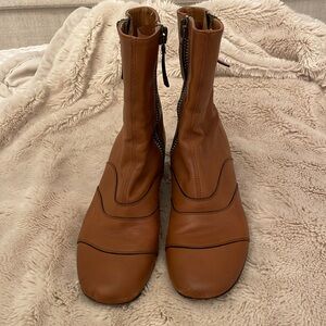 Chloe size 6 leather booties 1 1/2” heel.